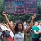 Frances Francois holds up her protest sign at the #NMOS14 event held last week at Malcolm X Park in Washington, D.C.
Frances Francois via Twitter